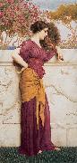 John William Godward The Peacock Fan oil painting artist